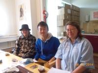 Lee Pok Wah (middle) having a 'Fika' (tea break) with local students